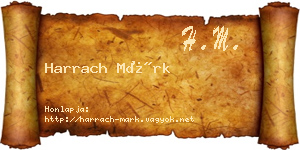 Harrach Márk névjegykártya